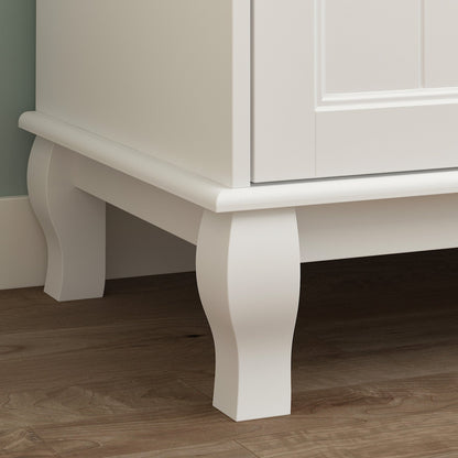 Armoire-penderie avec étagères et tiroirs de rangement, finition blanche, pour chambre à coucher