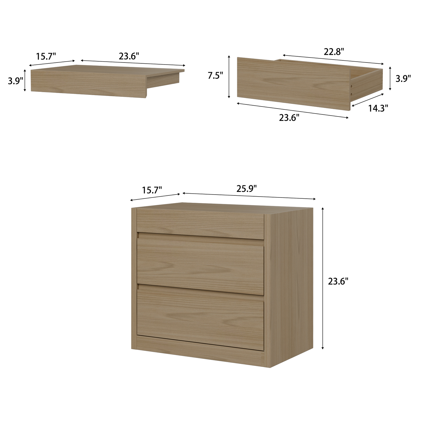 Table de nuit intelligente verrouillable avec tiroir à fusil