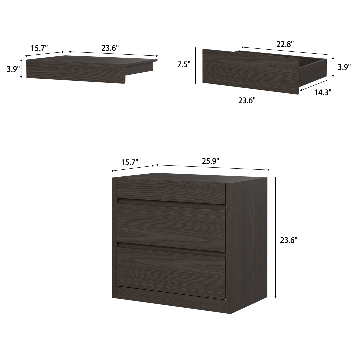 Table de nuit intelligente verrouillable avec tiroir à fusil
