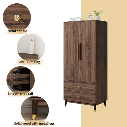 Armoire moderne grand placard de rangement 2 portes 2 tiroirs