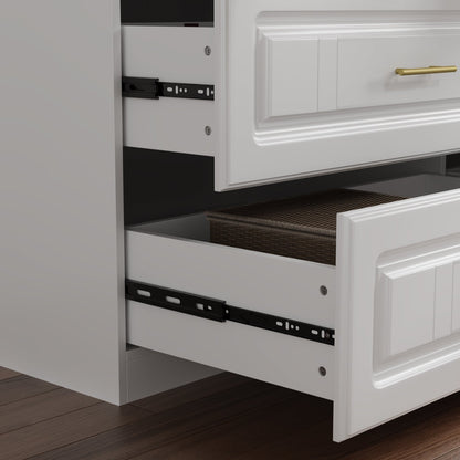 Armoire familiale, armoire de chambre, dressing à 4 portes et tiroirs