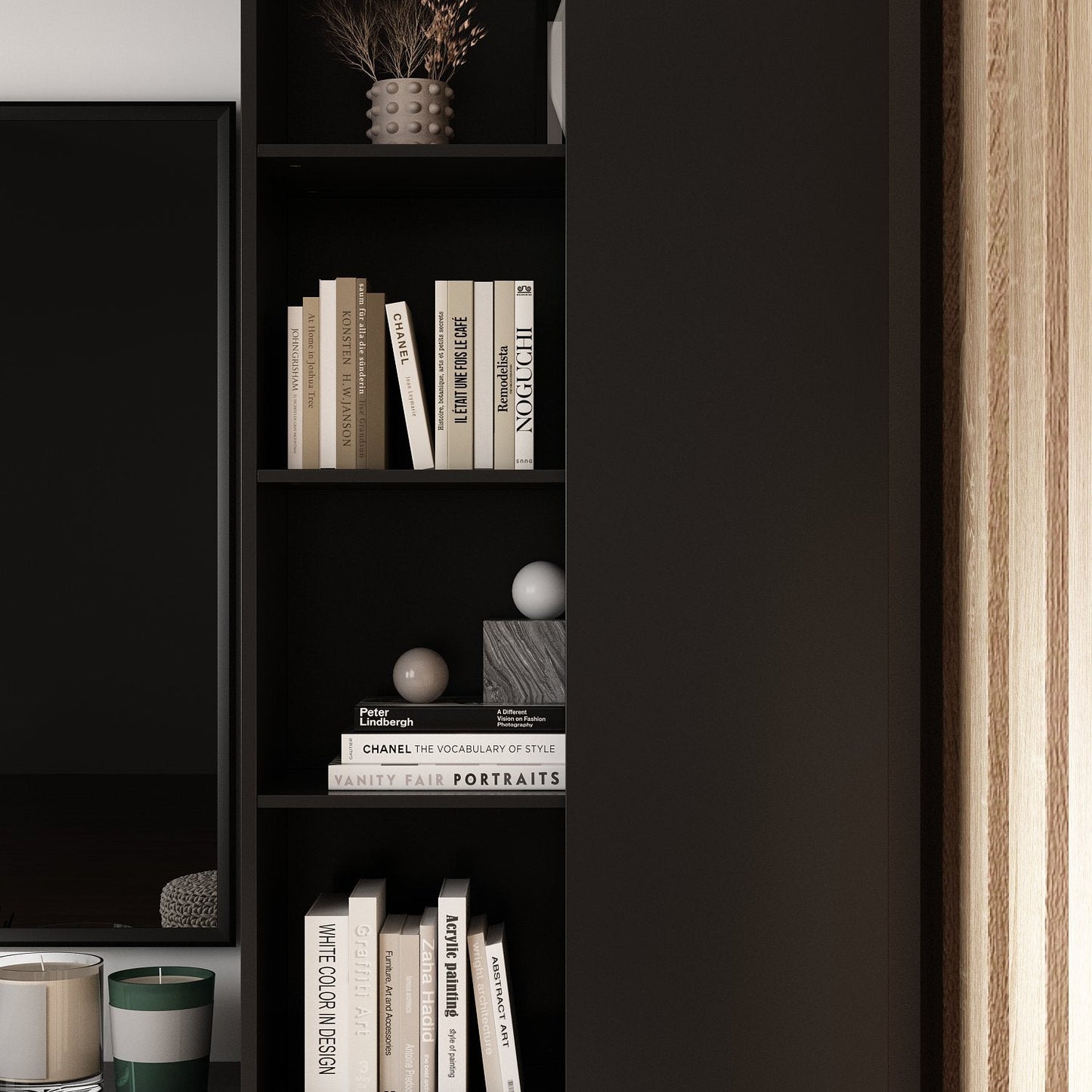 Centre multimédia avec un espace de rangement important