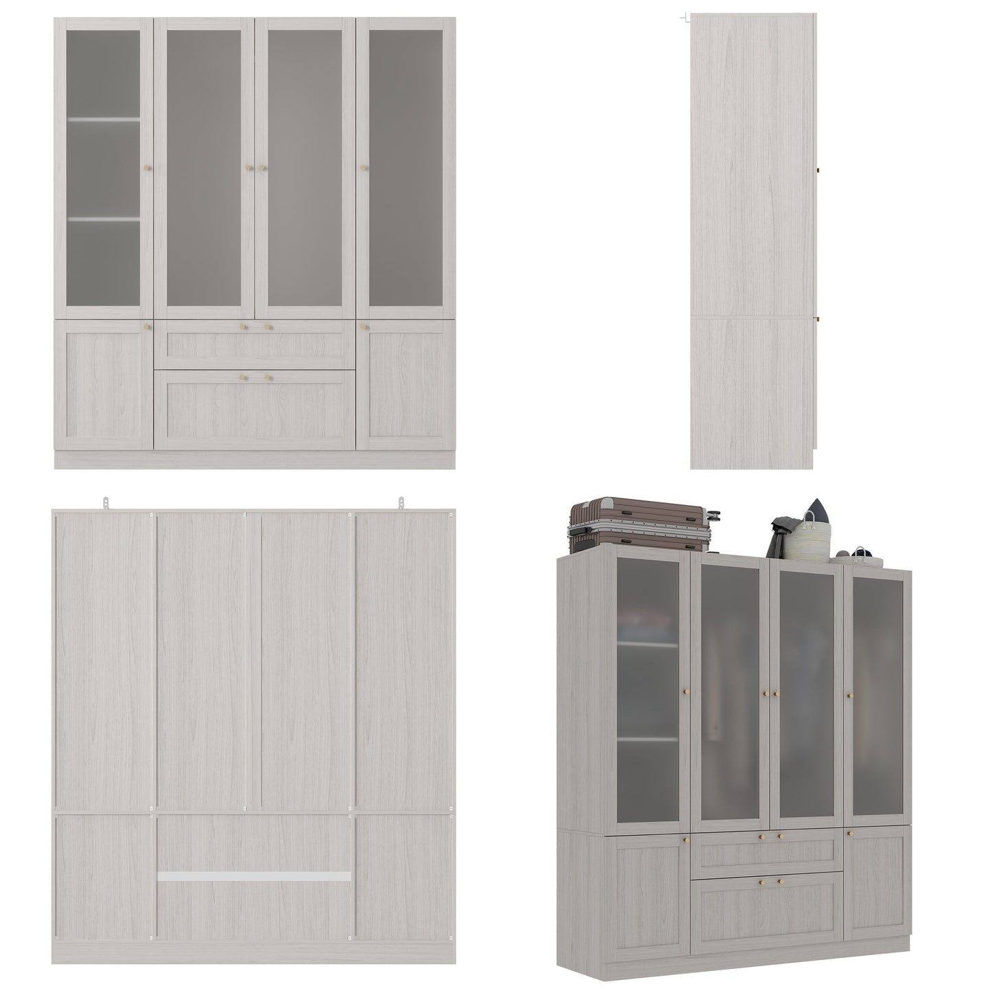 Armoire en bois massif et en panneaux de particules