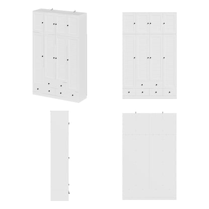 Grande armoire-penderie pour chambre à coucher, meuble de rangement à 4 portes et 5 tiroirs