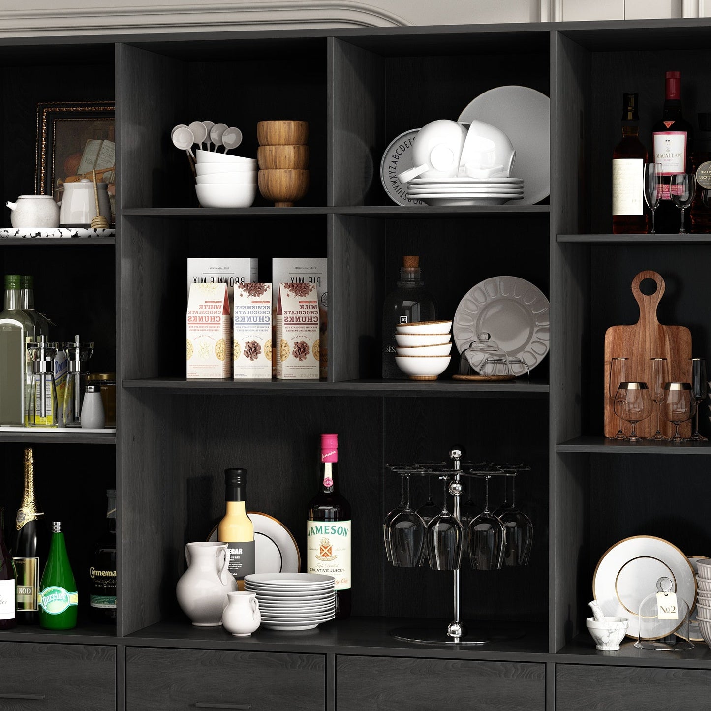 Garde-manger de cuisine de 78,7 pouces avec 4 tiroirs