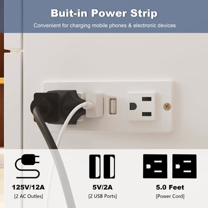 Lit pliant Detravious avec prises électriques