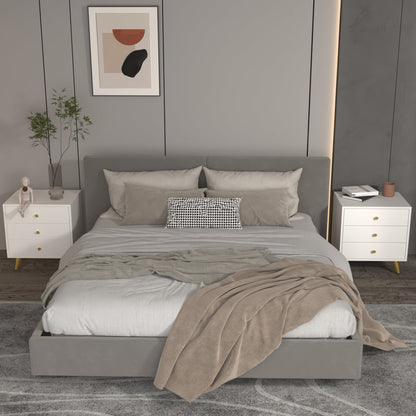 Table de chevet à 3 tiroirs avec pieds plaqués or pour petits espaces 