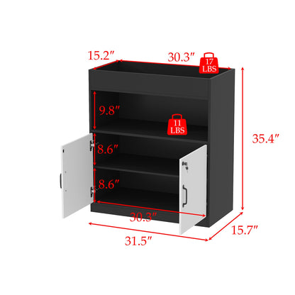 Armoire de classement élégante avec serrure, 35,4 po H x 31,5 po L