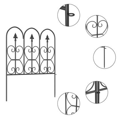 Clôture métallique 32 po H x 24 po L avec 5 panneaux inclus