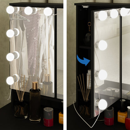 Coiffeuse avec miroir et lampe