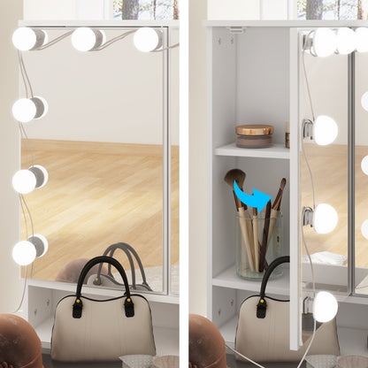 Coiffeuse avec miroir et lampe