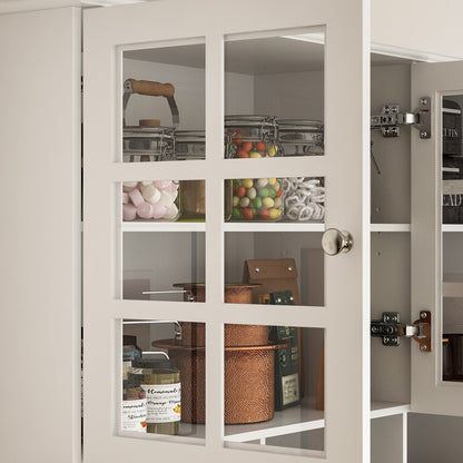 Buffet bar avec porte vitrée, vaisselier de cuisine avec tiroirs, porte-verres et casier à vin