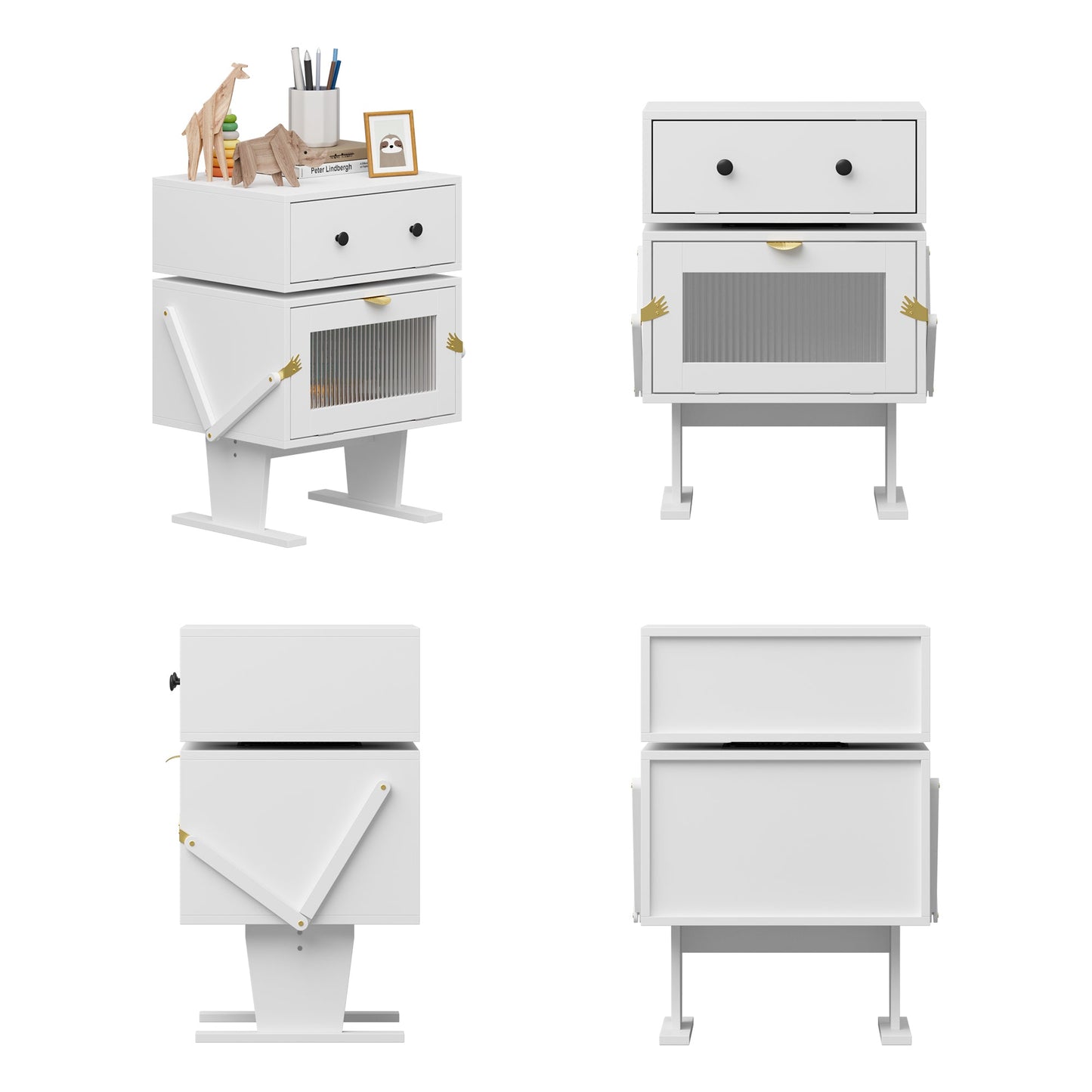 Table de chevet créative en forme de robot et rotation à 360°