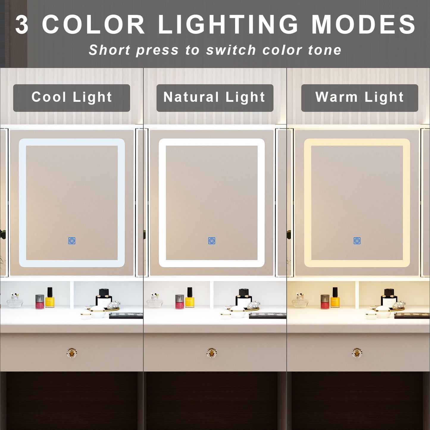 Coiffeuse avec miroir et lampe