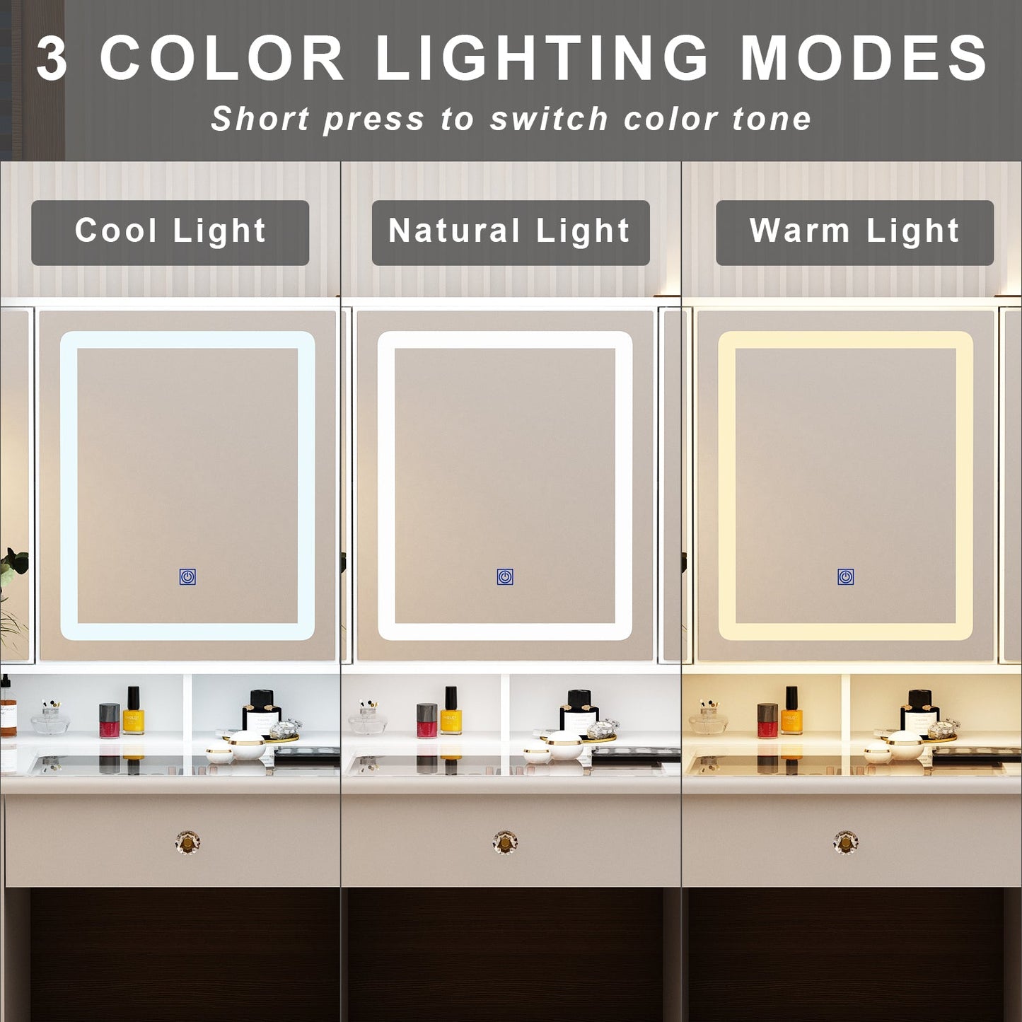 Coiffeuse avec miroir et lampe