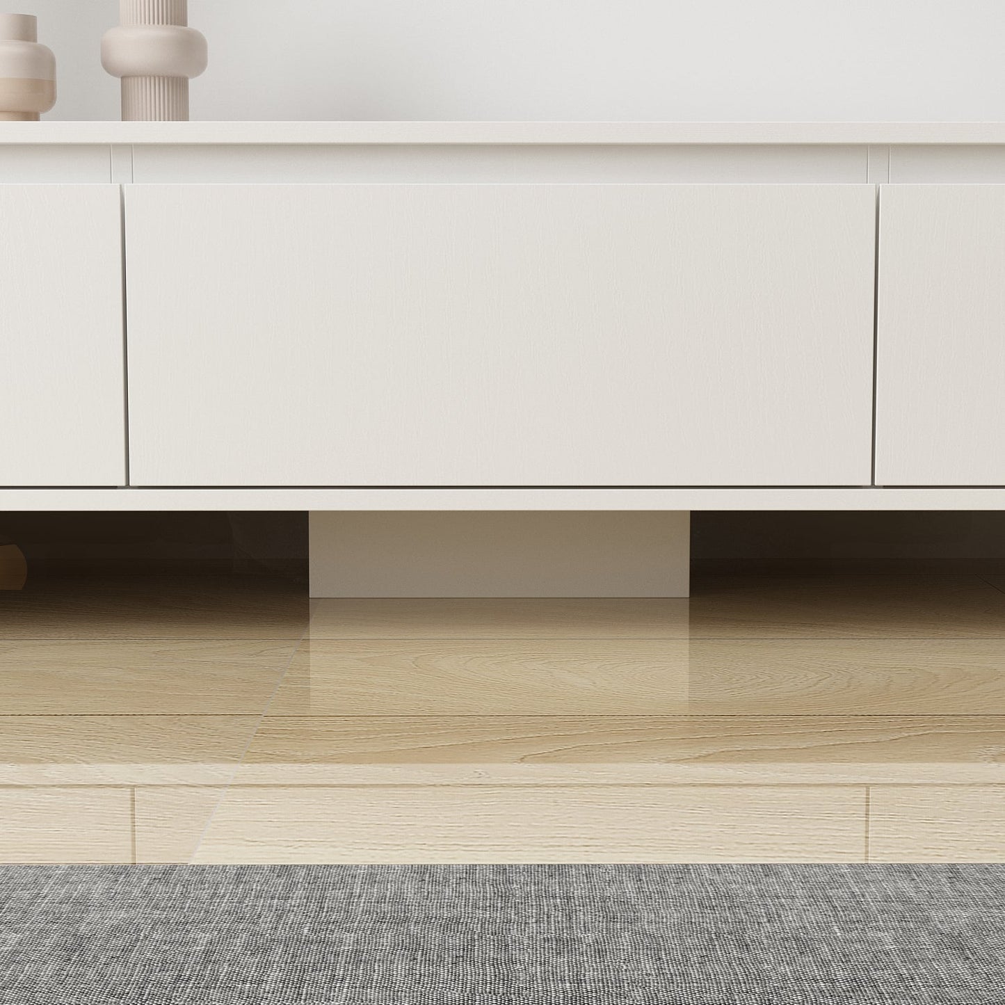 Meuble TV large, meuble multimédia, meuble TV à largeur réglable pour salon