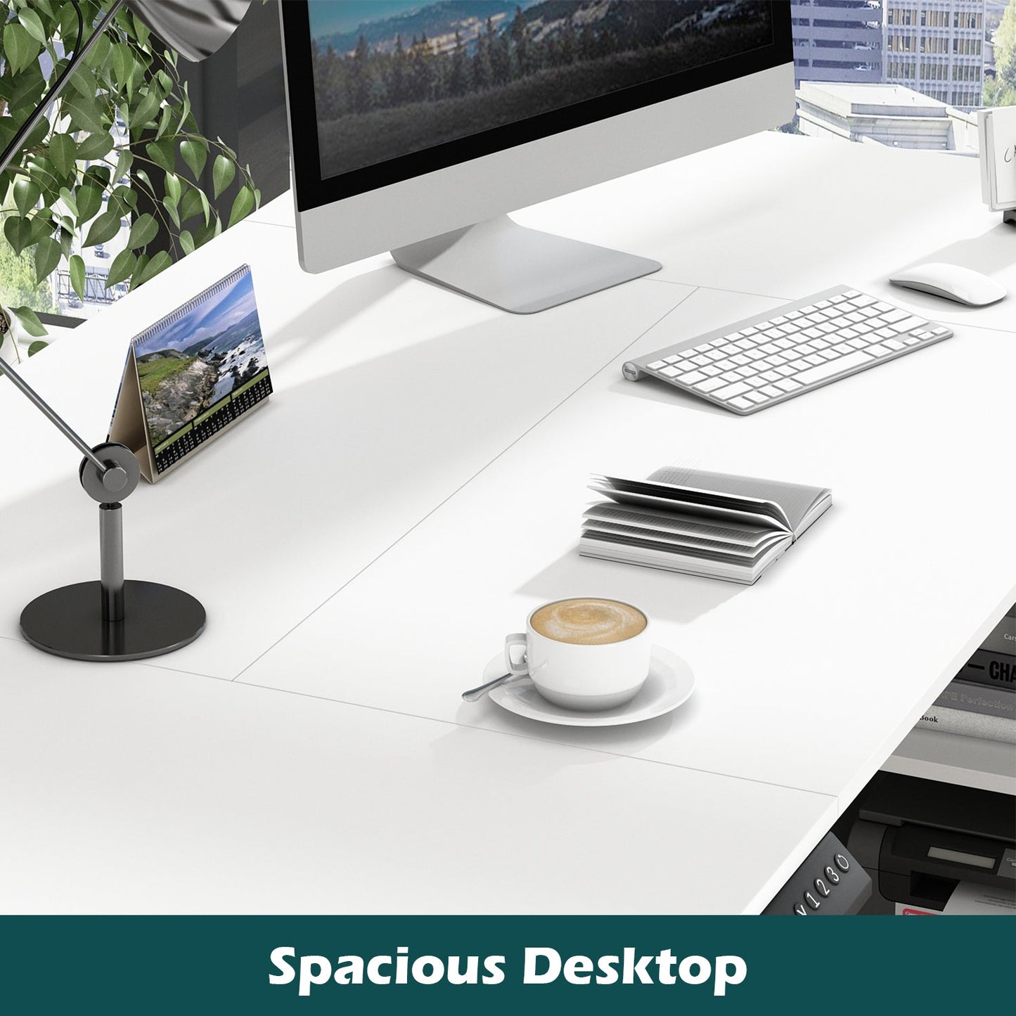 Bureau assis-debout extra-large avec vérin électrique - Plateau de 63 x 31,5 cm