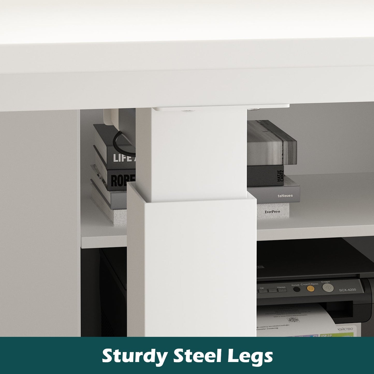 Bureau assis-debout extra-large avec vérin électrique - Plateau de 63 x 31,5 cm