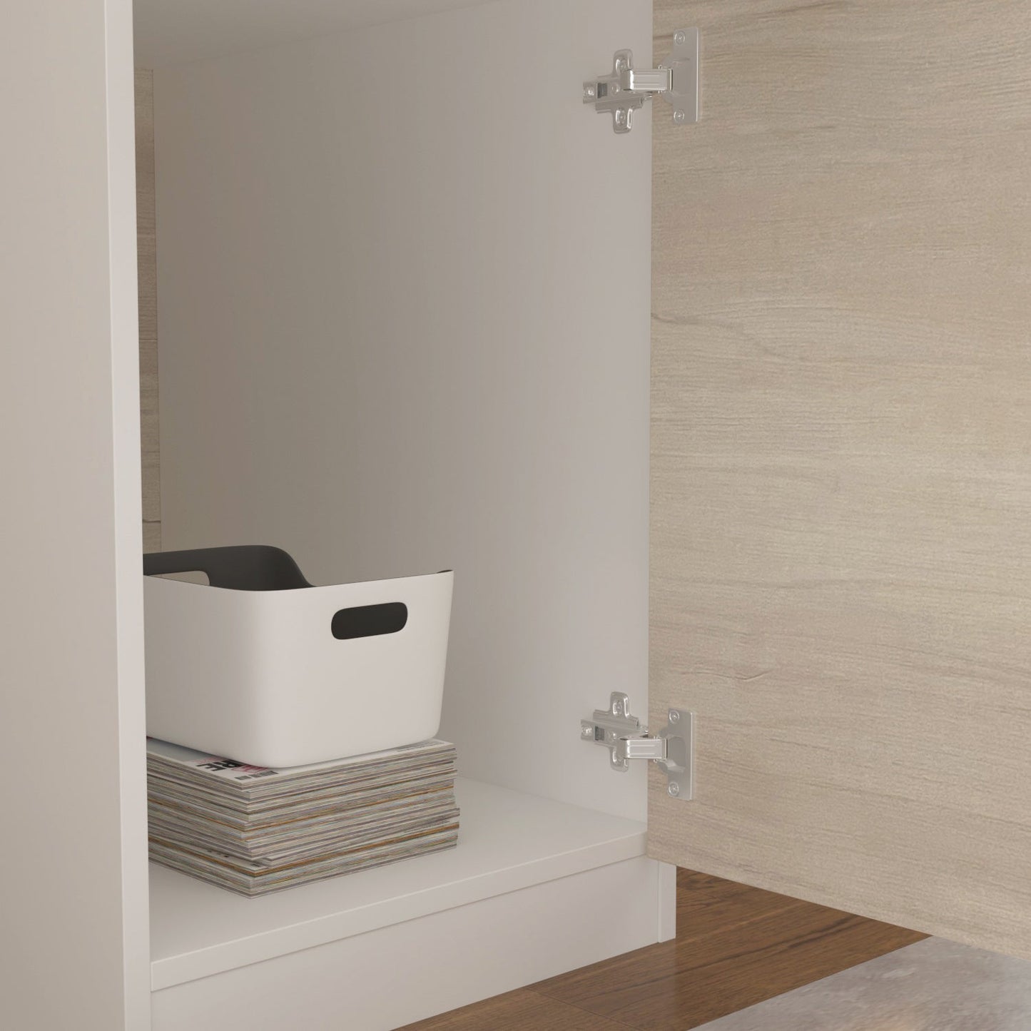 Bureau d'accueil avec comptoir et armoires de classement pour la caisse et la vente au détail 