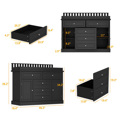 Table à langer à 3 tiroirs avec 2 placards