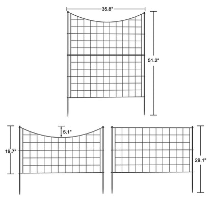 Clôture de jardin (lot de 5) - Barrière pour animaux - Clôture antirouille - Aménagement paysager - Terrasse - Fleurs
