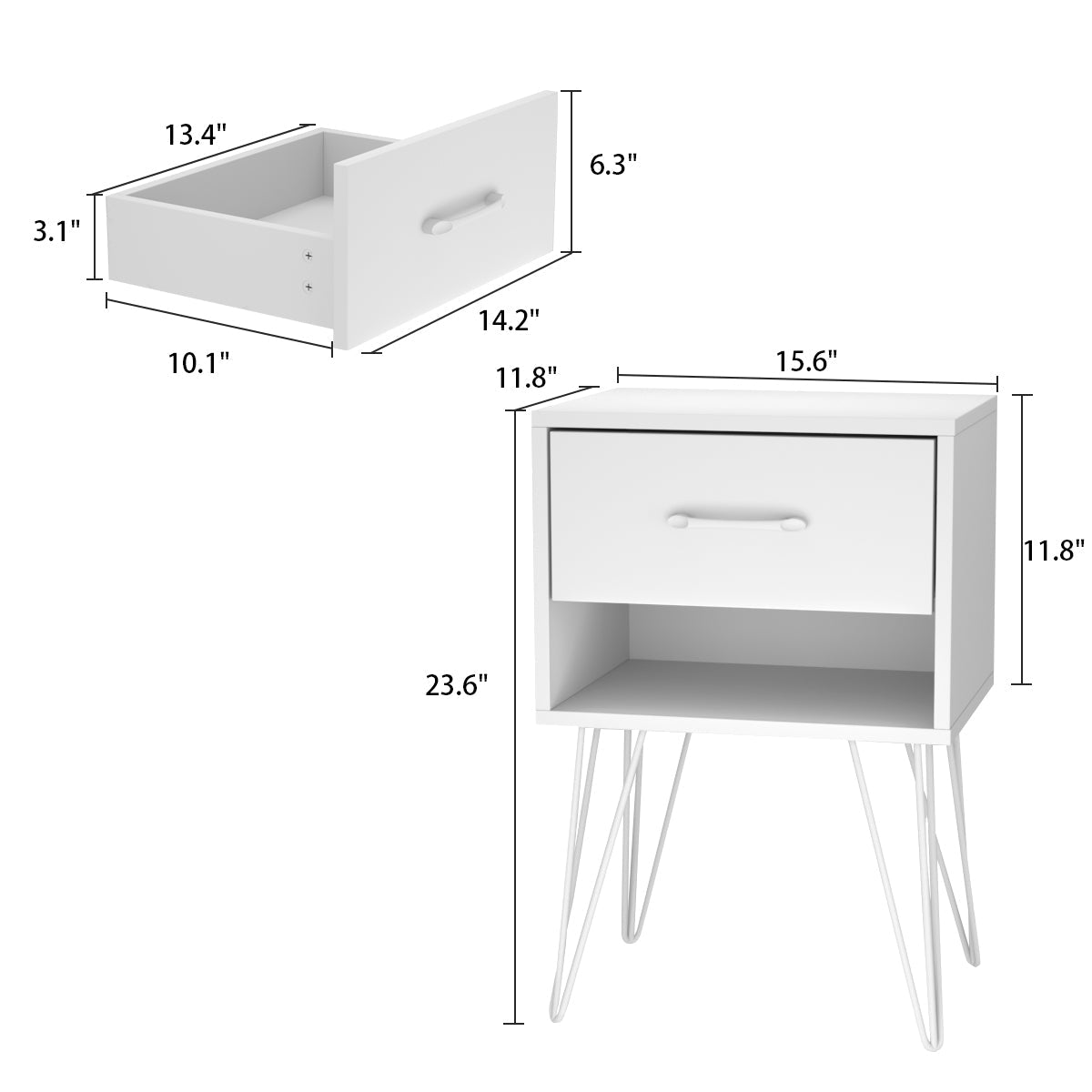 Table d'appoint, table de chevet, commode, mini table de chevet avec pieds dorés pour chambre à coucher 