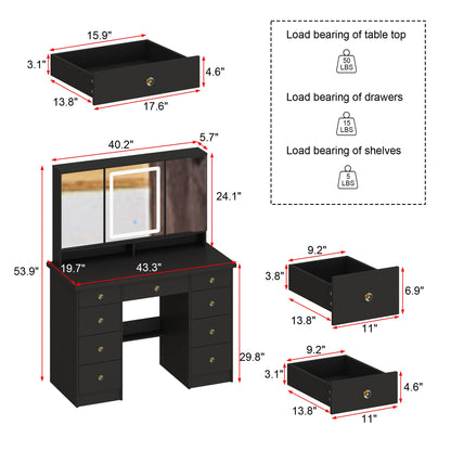 Coiffeuse avec miroir et lampe