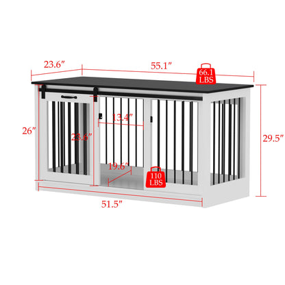 Cage pour chien à porte de grange avec verrou