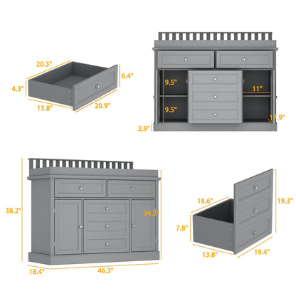 Table à langer à 3 tiroirs avec 2 placards