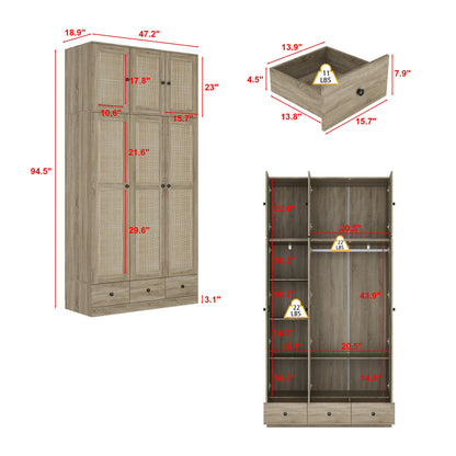 Armoire en bois massif et en panneaux de particules