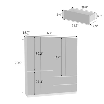 Armoire en bois massif et en panneaux de particules