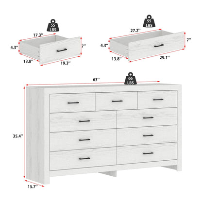 Commode à 9 tiroirs de style rustique