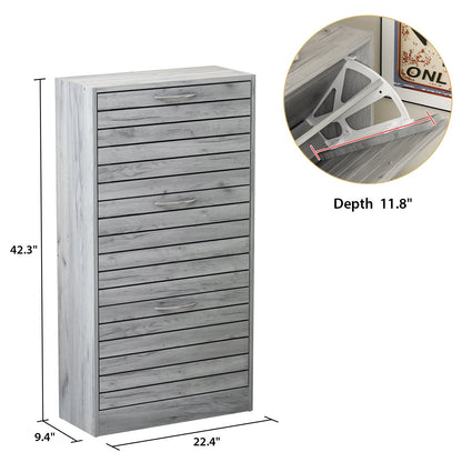 Meuble à chaussures de style campagnard avec 3 portes rabattables, organisateur de chaussures pour entrée/couloir