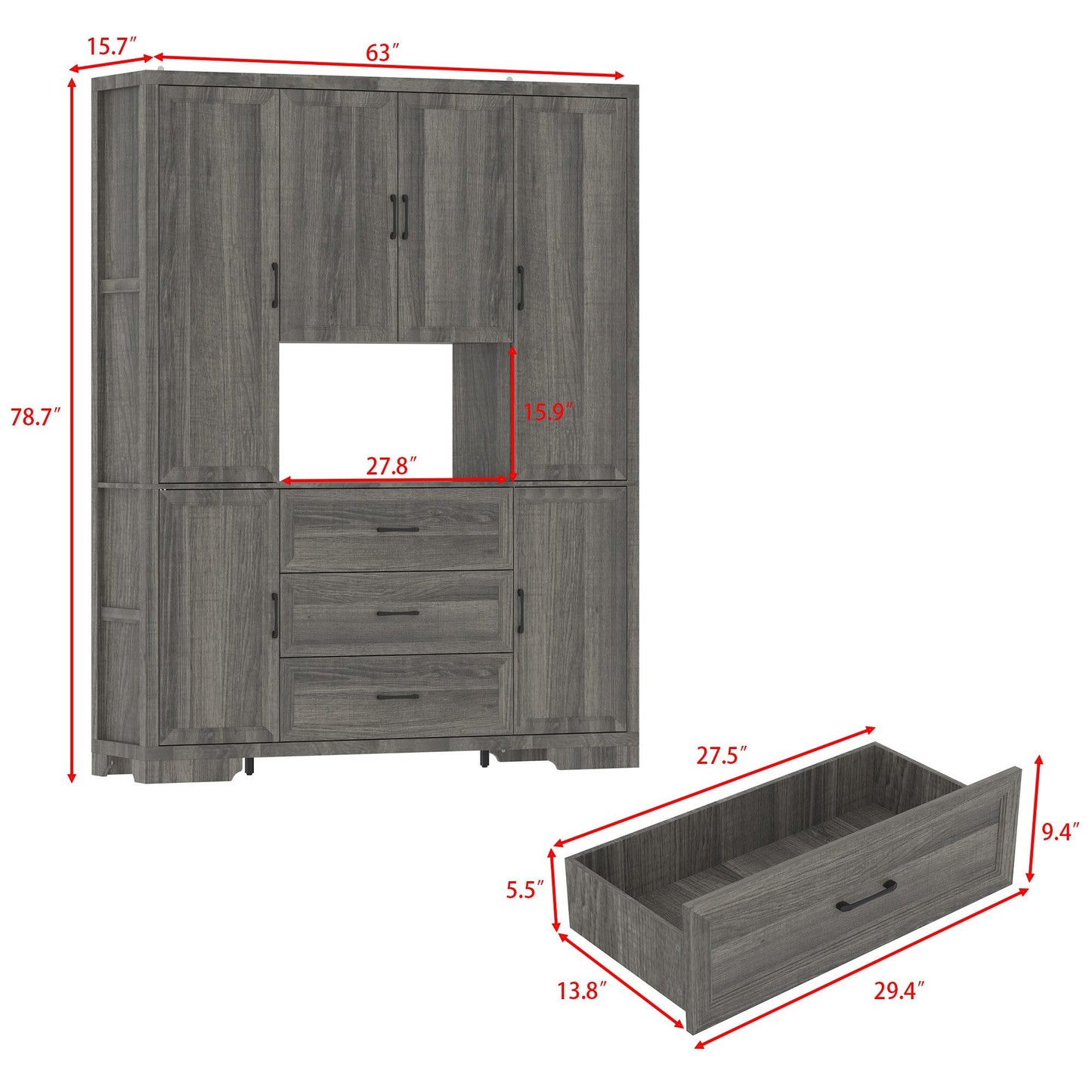 Meuble de rangement modulaire élégant : design épuré et combinaison de compartiments ouverts et fermés.