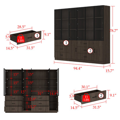 Bibliothèque combinée avec éclairage LED