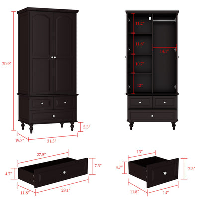 Armoire de rangement blanche pour chambre à coucher avec 3 tiroirs