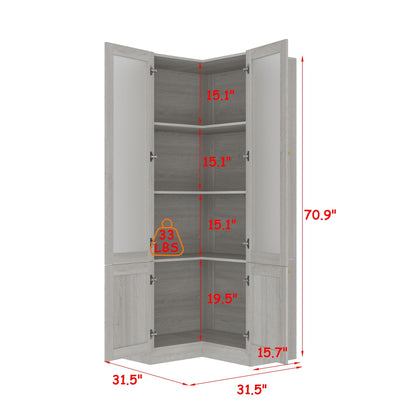 Bibliothèque modulaire à 4 tiroirs avec portes en verre dépoli, 71 po H x 126 po L