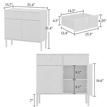 Buffet large noir avec tiroir et portes escamotables