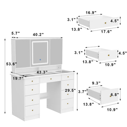 Coiffeuse avec miroir et lampe