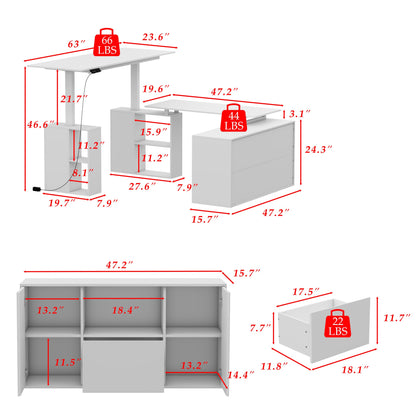 Bureau ergonomique assis-debout pour la maison avec contrôleur de mémoire préréglée