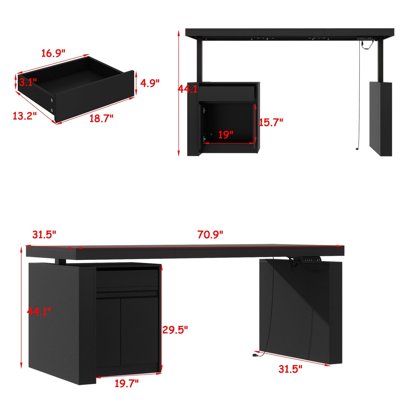 Îlot de cuisine relevable
