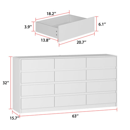 Commode 63 W à 12 tiroirs