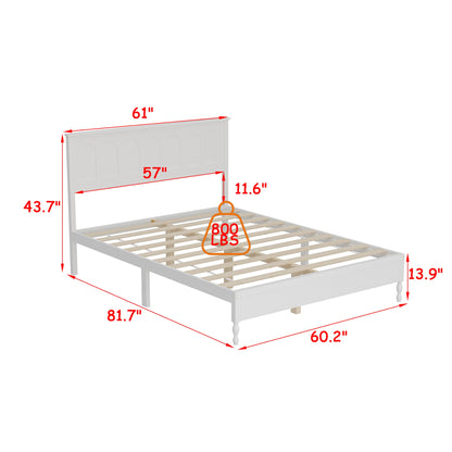Lit plateforme en bois massif au style élégant