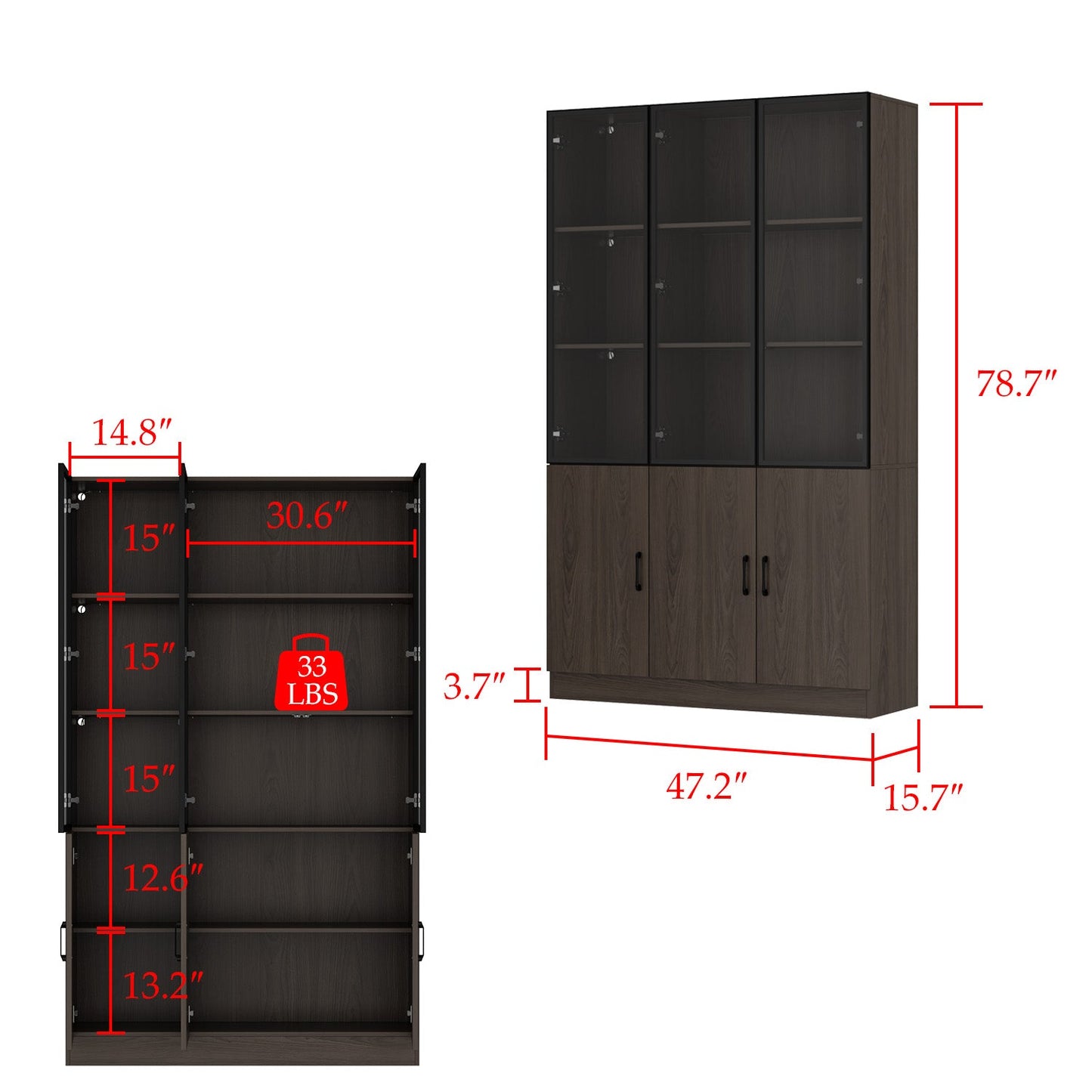 Bibliothèque combinée avec éclairage LED