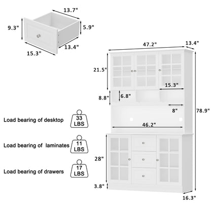 Buffet bar avec porte vitrée, vaisselier de cuisine avec tiroirs, porte-verres et casier à vin