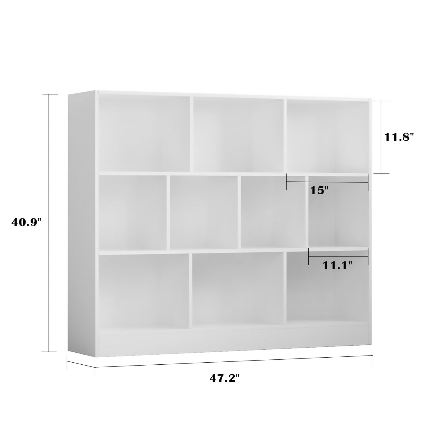 Meuble d'entrée, bibliothèque large pour enfants avec plusieurs compartiments et étagère à 3 niveaux 