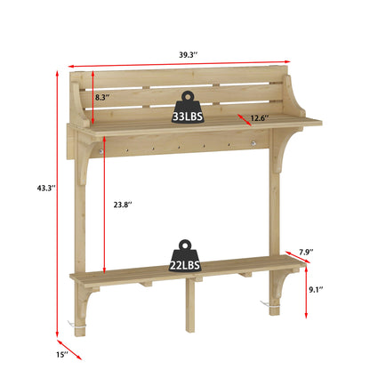 Table de balcon en bois massif