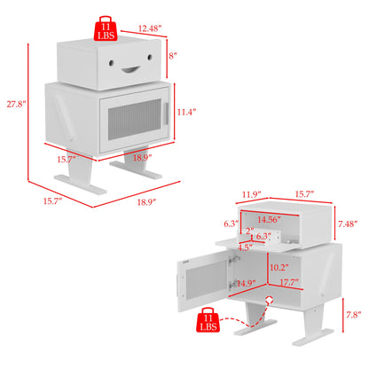 Table de chevet créative en forme de robot et rotation à 360°