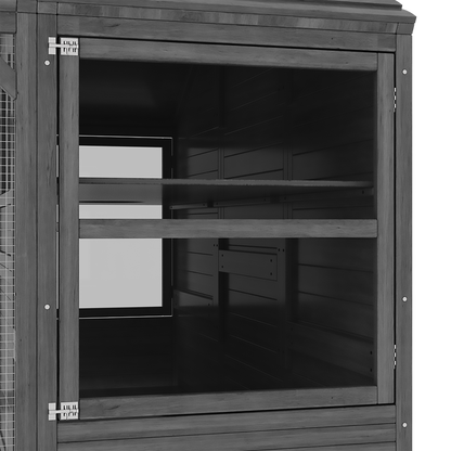 Grand enclos extérieur pour chat avec couvercle et conception à plusieurs niveaux