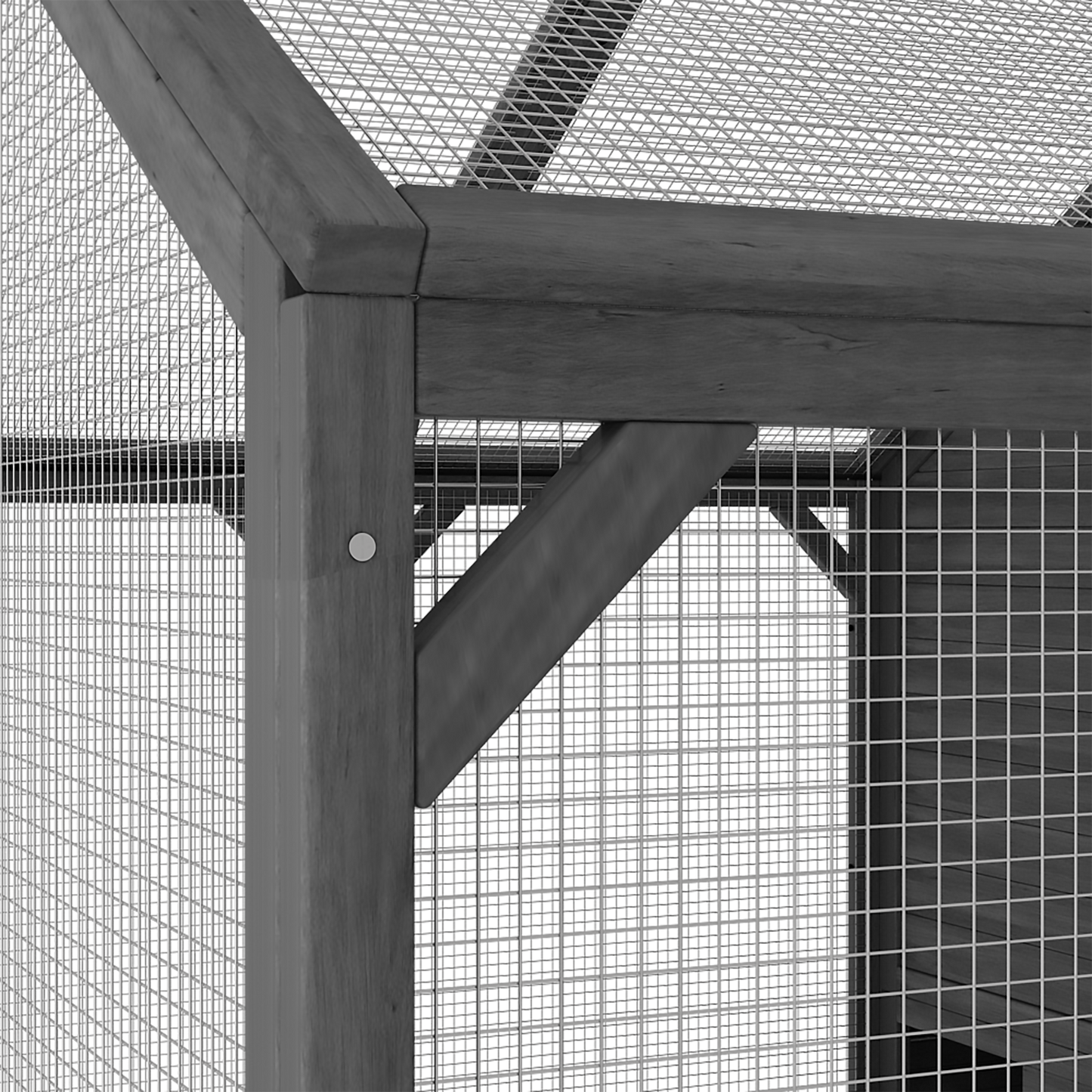 Grand enclos extérieur pour chat avec couvercle et conception à plusieurs niveaux